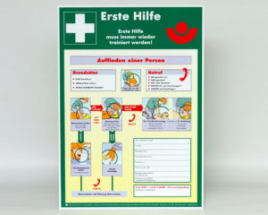 Anleitungstafel Erste Hilfe